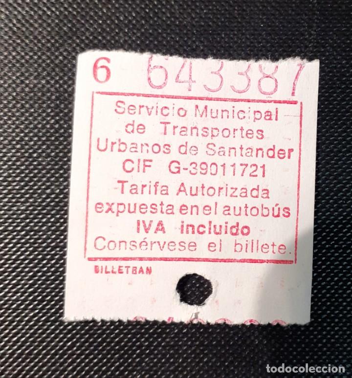 Colecionismos Bilhetes de Transporte: Billete autob&uacute;s Transportes Urbanos de Santander, a&ntilde;os 90