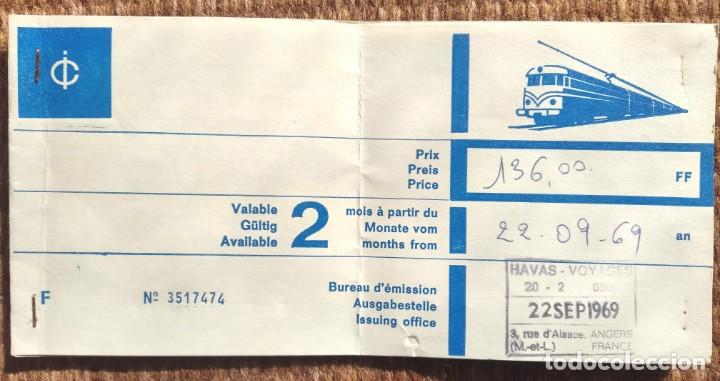 Colecionismos Bilhetes de Transporte: BILLETE TREN ANGERS A SANTIAGO