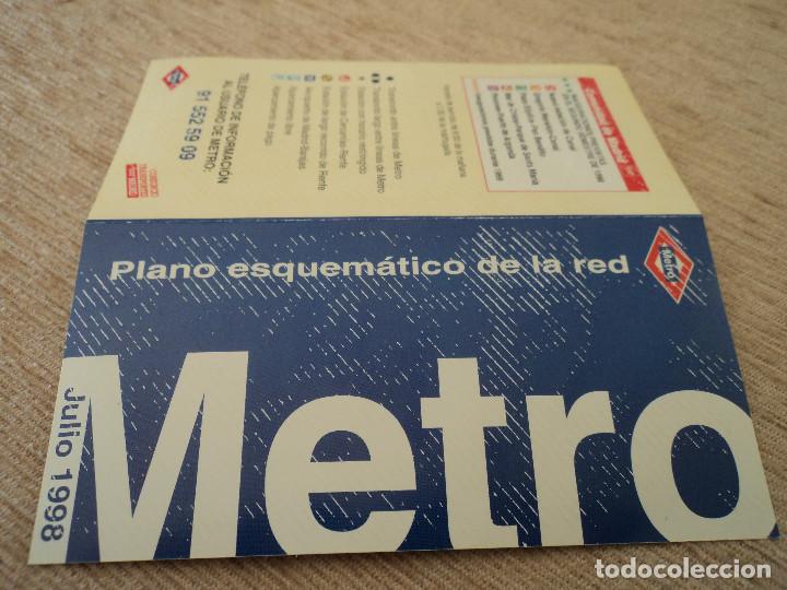 Colecionismos Bilhetes de Transporte: plano esquematico de la red de metro madrid 1998