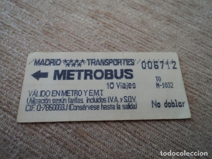 Colecionismos Bilhetes de Transporte: BILLETE METROB&Uacute;S 10 VIAJES DE MADRID, sin a&ntilde;o