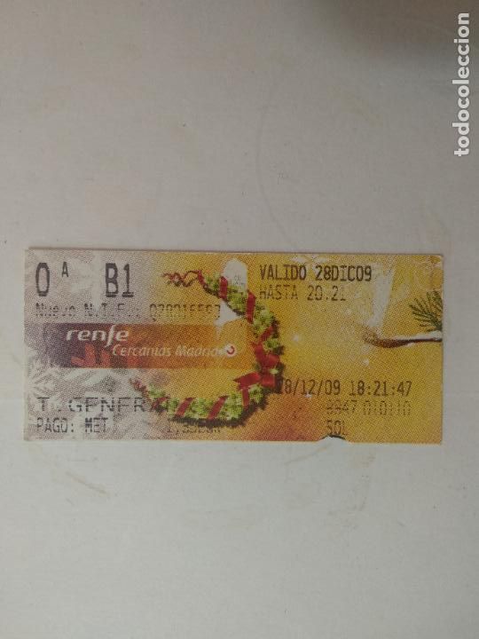 Colecionismos Bilhetes de Transporte: BILLETE TREN RENFE CERCAN&Iacute;AS MADRID. EDICI&Oacute;N ESPECIAL NAVIDAD a&ntilde;o 2009