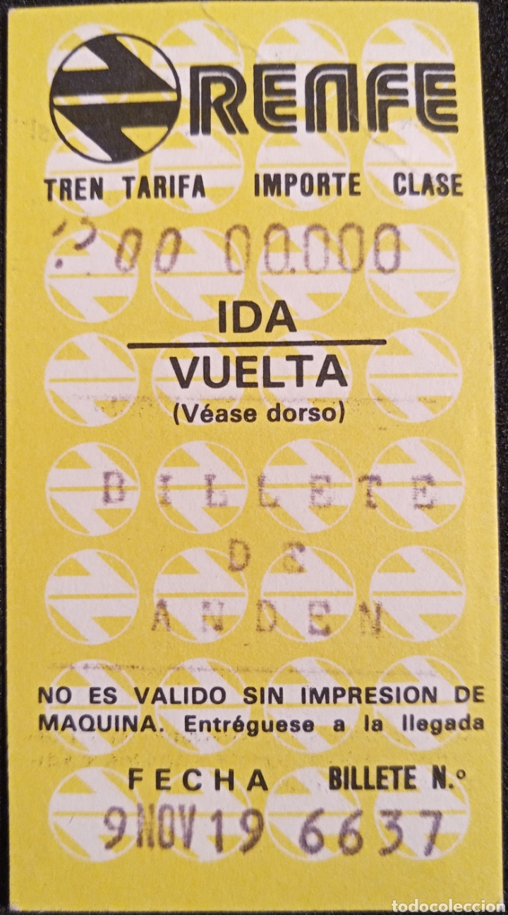 Colecionismos Bilhetes de Transporte: BILLETE DE RENFE