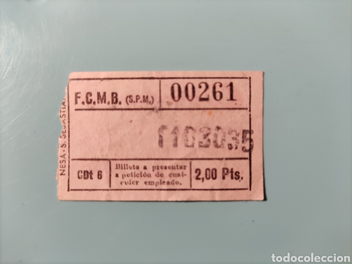 Colecionismos Bilhetes de Transporte: Billete FERROCARRIL METROPOLITANO DE BARCELONA- 2 Pts, con publicidad- 00261