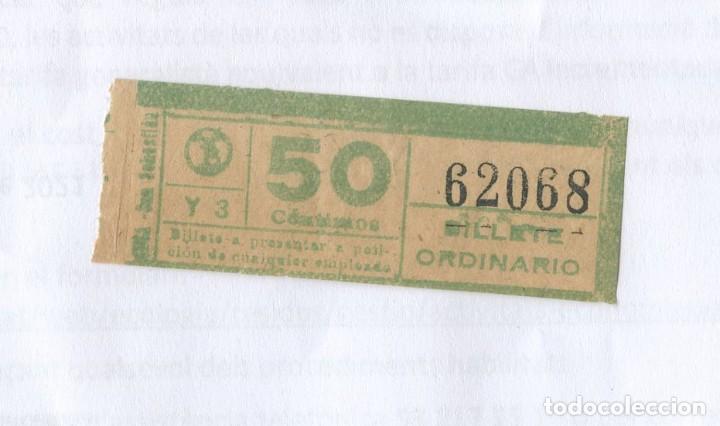 Collectables Transport Tickets: Billete tranv&iacute;a de Barcelona. 50 c&eacute;ntimos. Ordinario