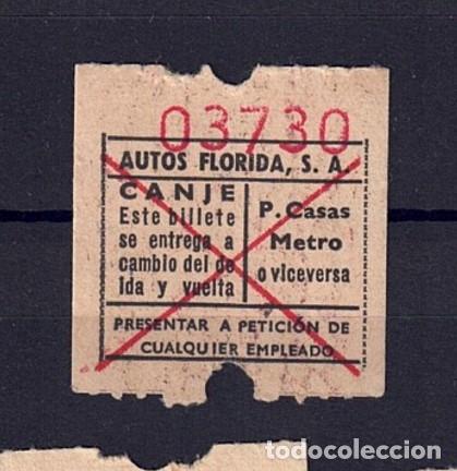 Colecionismos Bilhetes de Transporte: BILLETE CAPICUA 357735 AUTOBUS AUTOS FLORIDA CIRCUNVALACION DE HOSPITALET