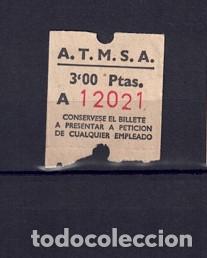 Colecionismos Bilhetes de Transporte: BILLETE CAPICUA 12021 AUTOBUS A.T.M.S.A. ATMSA AUTO TRASNPORTES MARTI