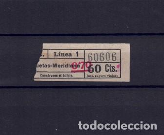 Colecionismos Bilhetes de Transporte: BILLETE CAPICUA 60606 AUTOBUS ROQUETAS MERIDIANA LINEA 1