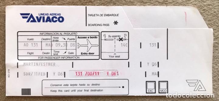 Colecionismos Bilhetes de Transporte: Avia o Lineas A&eacute;reas - Aerol&iacute;nea - Tarjeta de Embarque - A&ntilde;os 80/90
