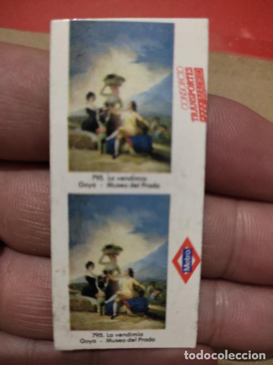 Coleccionismo Billetes de transporte: METRO MADRID GOYA MUSEO PRADO VENDIMIA BILLETE SIN IMPRESION DORSO RARO
