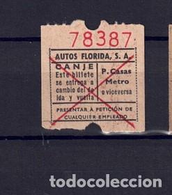 Collectionnisme Billets de transport: BILLETE CAPICUA 78387 AUTOBUS AUTOS FLORIDA CANJE DE HOSPITALET