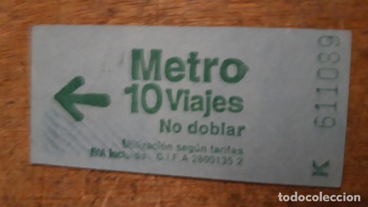 Collectables Transport Tickets: 1 BILLETE DE ** METRO 10 VIAJES ** AZUL K MADRID