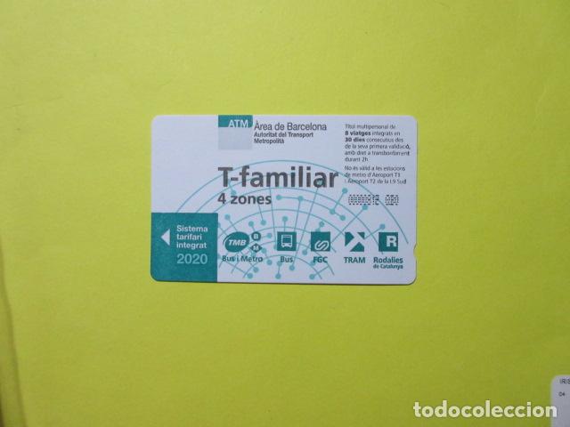 Coleccionismo Billetes de transporte: TARJETA T-FAMILIAR 2020 4 ZONAS