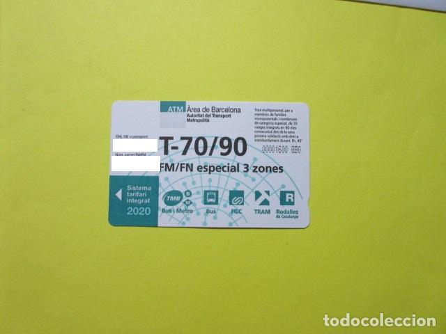 Coleccionismo Billetes de transporte: TARJETA T-70/90 2020 6 ZONAS ESPECIAL FM/FN