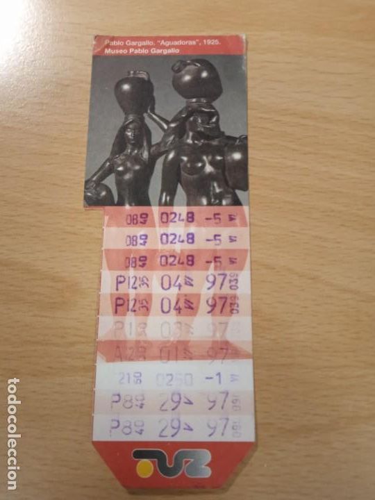 Collectables Transport Tickets: Bono bus TUZ Zaragoza, a&ntilde;o 1997. Pablo Gargallo