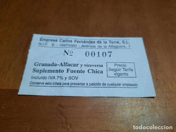 Collectables Transport Tickets: BILLETE AUTOB&Uacute;S. GRANADA ALFACAR. CARLOS FERN&Aacute;NDEZ. UTILIZADO. BUEN ESTADO. UNA CARA.