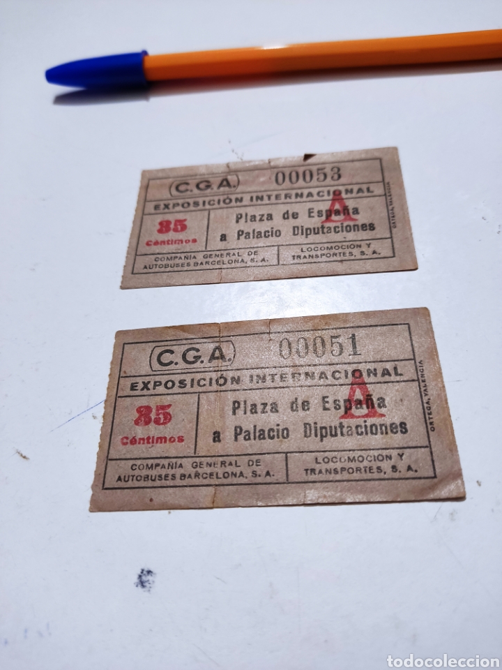 Collectionnisme Billets de transport: Billete transporte, exposici&oacute;n internacional, plaza de Espa&ntilde;a a Palacio diputaciones, Barcelona