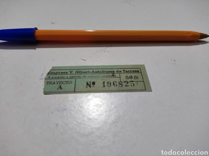 Collectionnisme Billets de transport: Tiket empresa V.Gibert autobuses de Terrasa