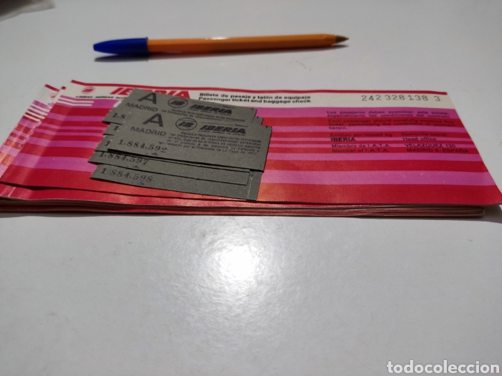 Coleccionismo billetes de transporte: Pasaje avi&oacute;n Iberia - Foto 1