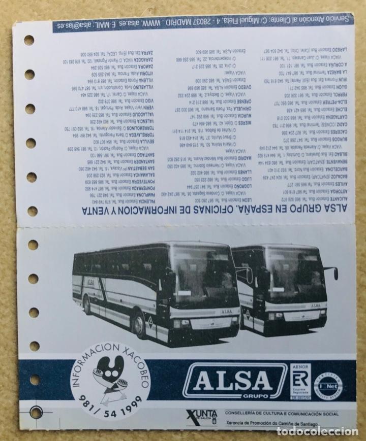 Collectables Transport Tickets: Billete de transporte - Autob&uacute;s Alsa - Trayecto Santander - Salamanca - Xacobeo - A&ntilde;o 1998