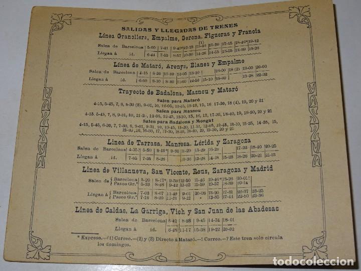 Coleccionismo billetes de transporte: SALIDAS Y LLEGADAS DE TRENES LINEA GRANOLLERS, EMPALME, GERONA, FIGUERAS Y FRANCIA 1908 - Foto 1