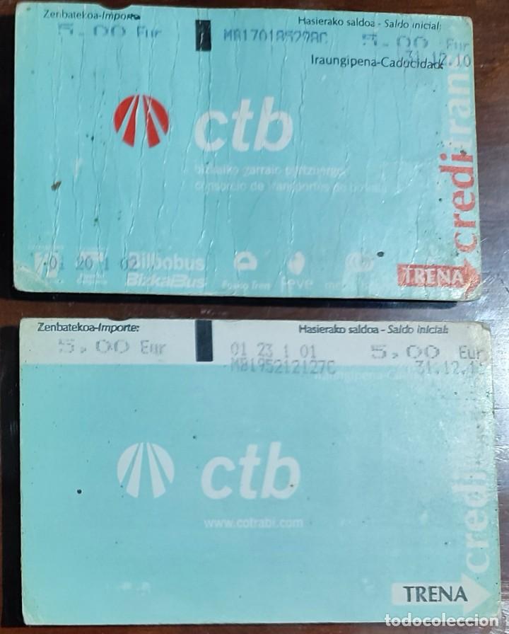 Collectionnisme Billets de transport: 2 BILLETES CTB CONSORCIO TRANSPORTES DE BIZKAIA 2010