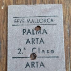 Coleccionismo Billetes de transporte: BILLETE FERROVIARIO PALMA DE MALLORCA - ARTÁ. 1968.
