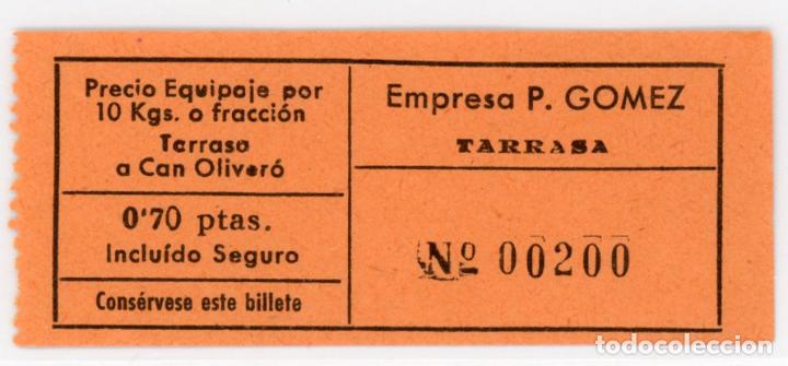 Colecionismos Bilhetes de Transporte: GSC 002 - BILLETE DE BULTOS DE EMP. GOMEZ DE TARRASA - BARCELONA - ESPA&Ntilde;A // (TCDC-1))