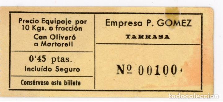 Colecionismos Bilhetes de Transporte: GSC 001 - BILLETE DE BULTOS DE EMP. GOMEZ DE TARRASA - BARCELONA - ESPA&Ntilde;A // (TCDC-1)