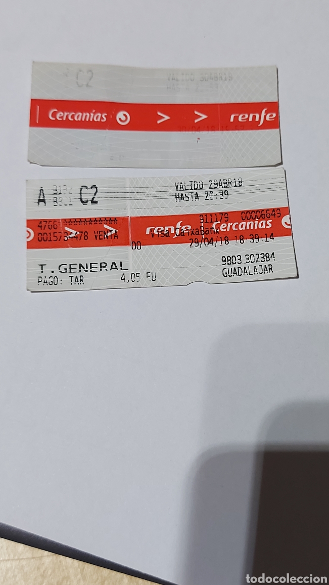 Collectionnisme Billets de transport: BILLETES DE TREN DE CERCANIAS DE MADRID A&Ntilde;O 2018.