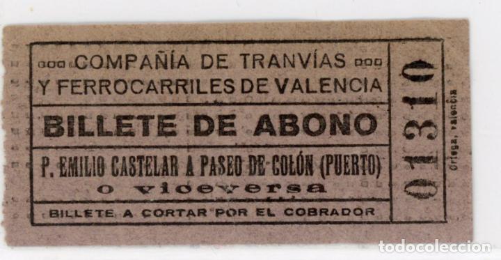 Collectables Transport Tickets: GSC 013 VALENCIA - BILLETE DE TRANVIAS DE VALENCIA // (TD-2)
