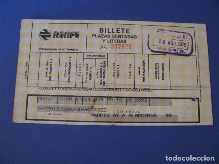 Collectionnisme Billets de transport: BILLETE DE RENFE. MADRID ALGECIRAS 1979.