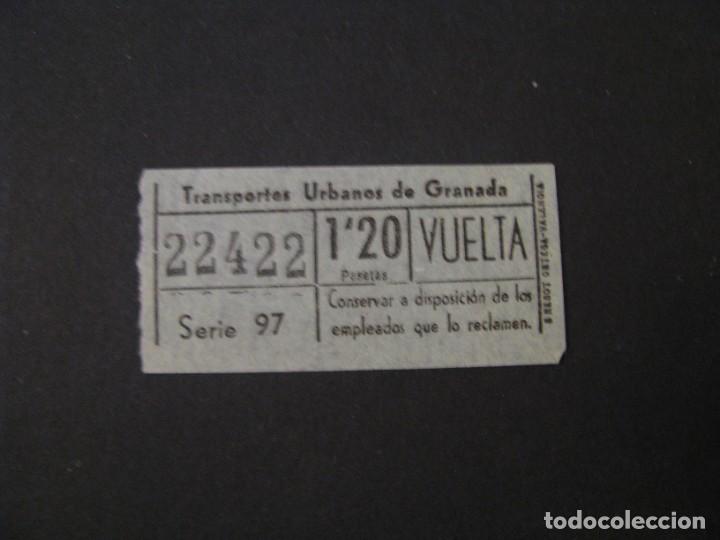 Sammeln von Fahrkarten: BILLETE DE TRANSPORTE. TRANSPORTES URBANOS DE GRANADA. NUMERO CAPICUA.