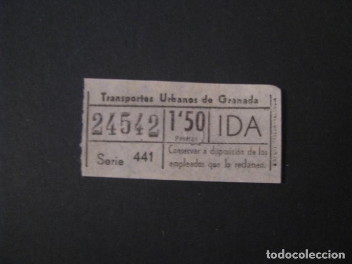 Sammeln von Fahrkarten: BILLETE DE TRANSPORTE. TRANSPORTES URBANOS DE GRANADA. NUMERO CAPICUA.