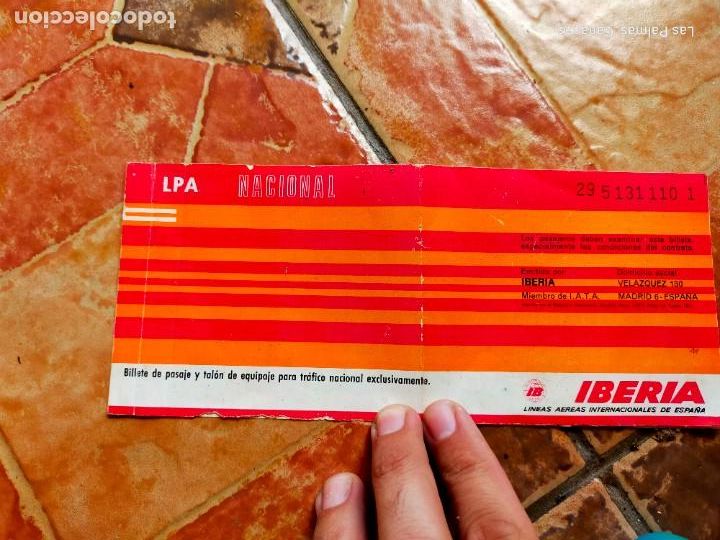 Sammeln von Fahrkarten: Antiguo billete avi&oacute;n tarjeta de embarque de aerol&iacute;neas Iberia 1977 - Las Palmas Nacional
