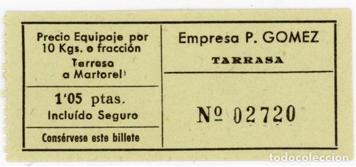 Collectionnisme Billets de transport: GSC 027 - BILLETE DE BUS DE TARRASA EMP. P. GOMEZ // (TD -A SELEC-3)