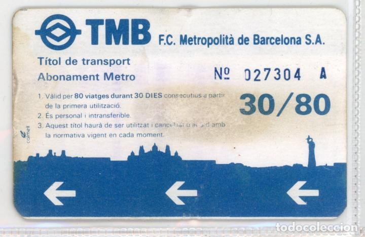Sammeln von Fahrkarten: (6 # ) TARJETA DE TRANSPORTES DE BARCELONA - VER FOTO // (C-4)