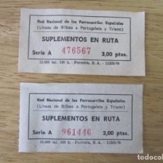 Coleccionismo Billetes de transporte: DOS SUPLEMENTOS RUTA DEL BPT (RENFE). Lote 314981023