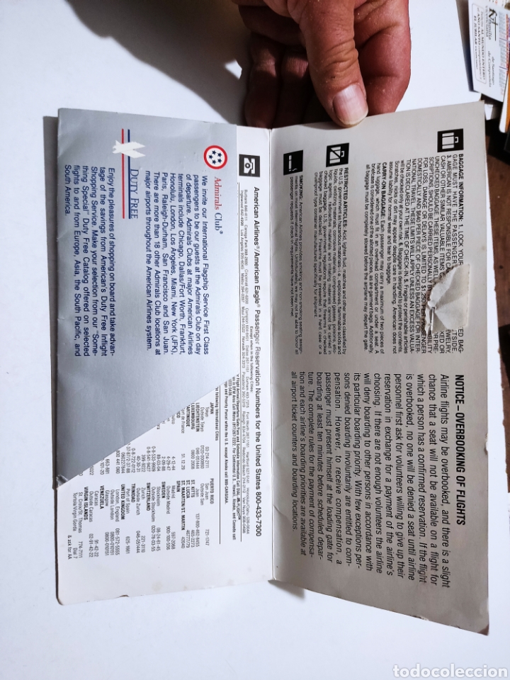 Coleccionismo billetes de transporte: First class american airlines - Foto 3