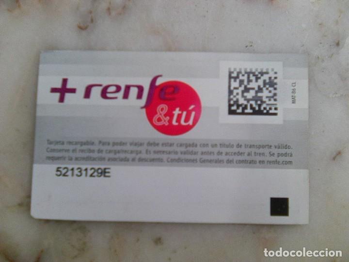 Collectionnisme Billets de transport: Billete de tren renfe y t&uacute;- crremos que de 2019 -