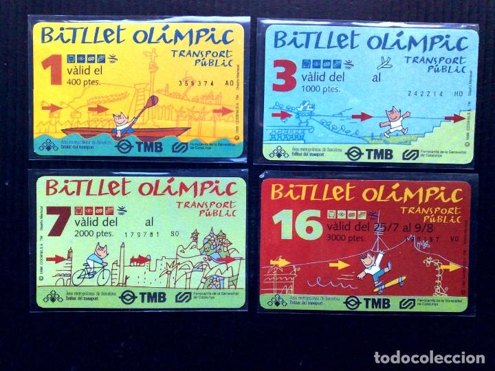 Colecionismos Bilhetes de Transporte: LOT BITLLET OLIMPIC,TRANSPORT P&Uacute;BLIC (TMB) OLIMPIADA BARCELON 1992,MARISCAL,400+1000+2000+3000 PTES.