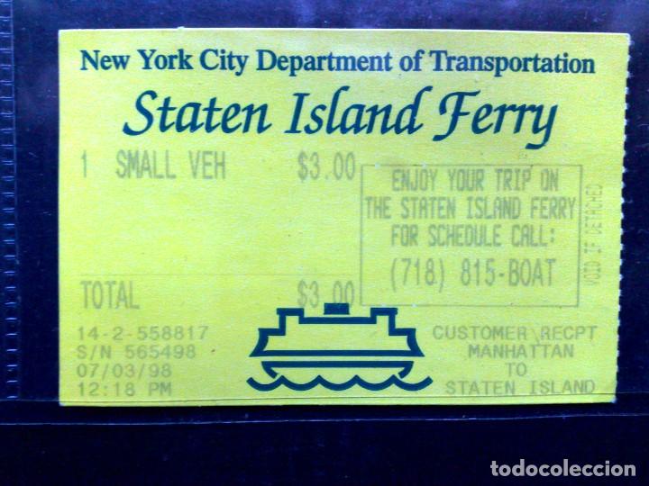 Colecionismos Bilhetes de Transporte: CUSTOMER RECEPT,STATEN ISLAN FERRY,NEW YORK CITY DEPARTMENT OF TRANSPORTATION,1998.