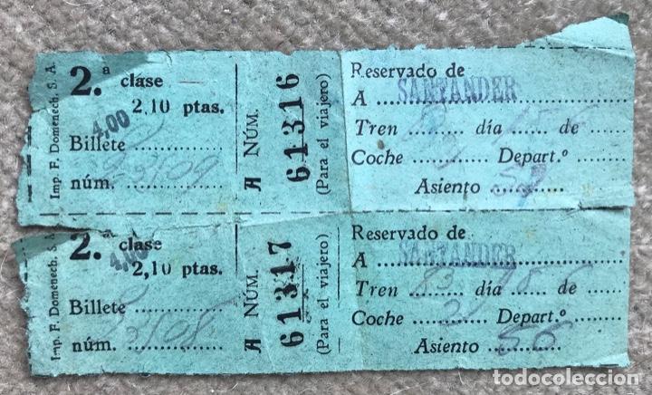 Collectables Transport Tickets: Billetes de tren ferrocarril 2&ordf; Clase