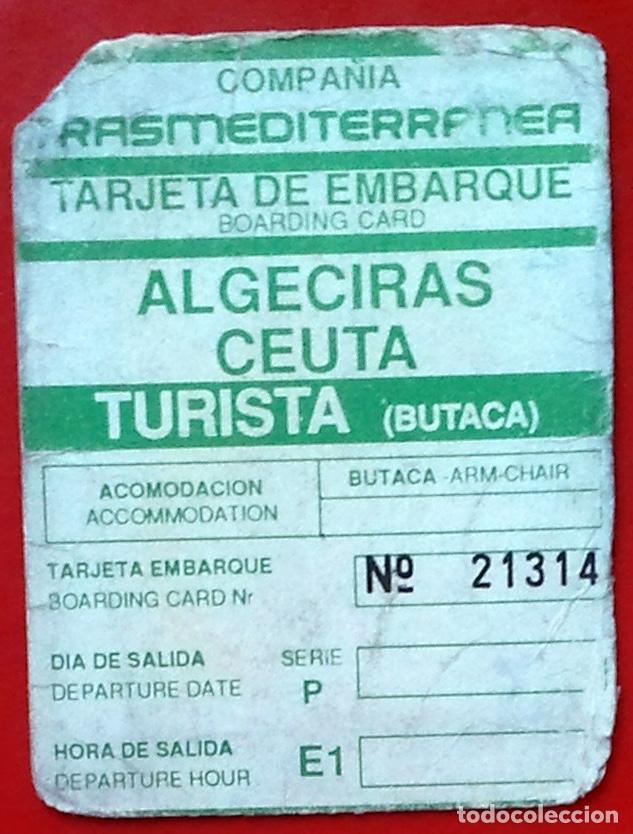 Collectionnisme Billets de transport: Tarjeta de embarque Transmediterranea