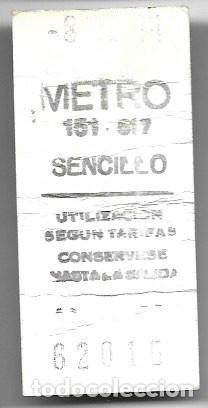 Collectionnisme Billets de transport: Billete Metro Madrid 1984