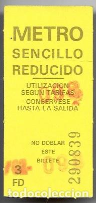 Collectionnisme Billets de transport: Billete Metro Madrid