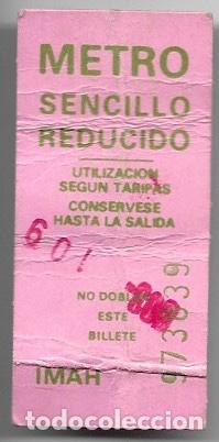 Collectionnisme Billets de transport: Billete Metro Madrid