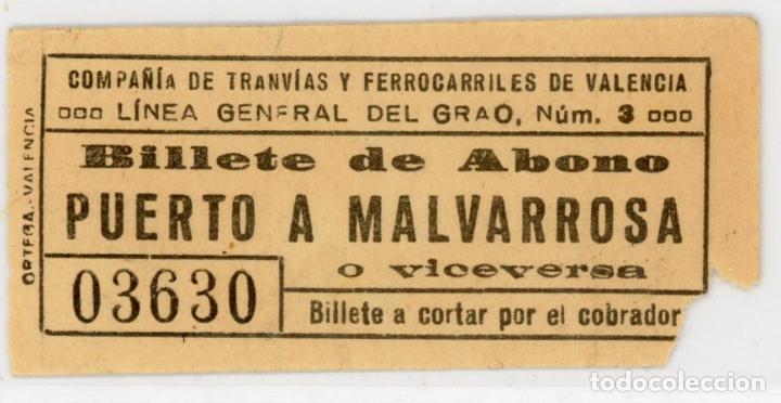 Collectionnisme Billets de transport: GSC 036 VALENCIA - BILLETE DE TRANVIAS DE VALENCIA // (TD-A4)