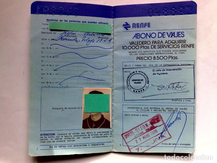 Colecionismos Bilhetes de Transporte: LIBRETA PERSONAL CHEQUETREN,ABONO DE VIAJES RENFE (COMPL.26 PAG.)EXPEDIDO 1978 EN GIJON.