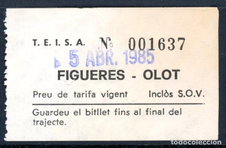 Collectionnisme Billets de transport: BILLETE TEISA // FIGUERAS - OLOT // 1985 // S30