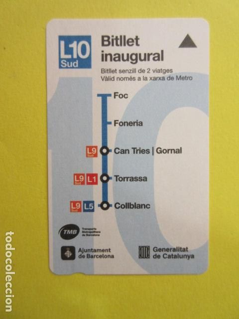 Colecionismos Bilhetes de Transporte: METRO BARCELONA TARJETA INAUGURAL LINEA 10 SUD - MODELO 1